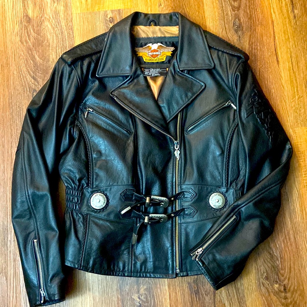Women’s soft leather Harley Davidson riding jacket